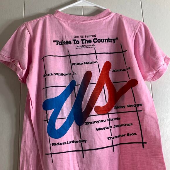 1983 WILLIE NELSON WAYLON JENNINGS HANK WILLIAMS ALABAMA US Festival tee shirt L - Picture 7 of 7